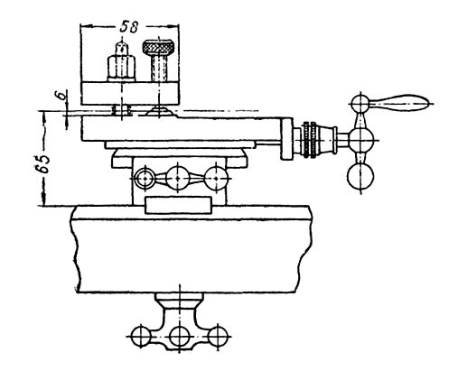 Супорт. Габаритні розміри робочого простору токарного верстата Т-65 Т-65 Габаритні розміри робочого простору токарного верстата